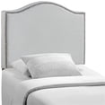 thumbnail image 4 of Modern Fabric Upholstered Twin Panel Headboard in Sky Gray, 4 of 5