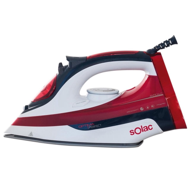 Plancha Vapor-Seco Solac Ionic Expert Rojo Blanco Suela Cerámica 2600W