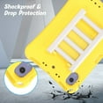 thumbnail image 4 of Kids Case for Apple iPad 6th 5th Generation / iPad Air 1 2 9.7 Inch, Silicone Lightweight Kids Friendly Kickstand Handle Cute Ladder Design Bumper Back Cover for iPad 9.7" 2018/2017,Yellow, 4 of 6
