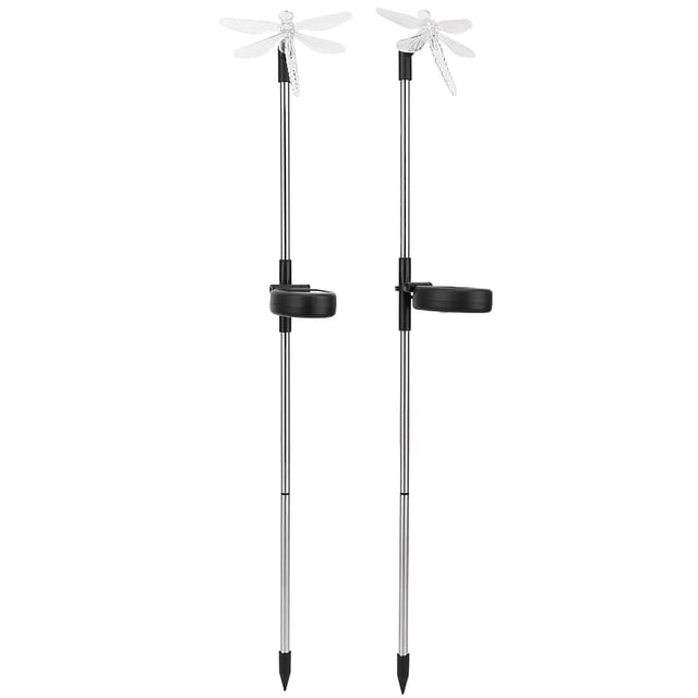 Paquete de 2 luces solares para césped luz LED Solar de libélula para césped luz LED con estaca cambiante multicolor para decoración de césped y Patio ANGGREK Otros