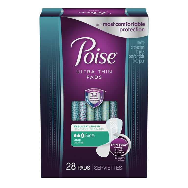 Poise Ultra Thin Incontinence Bladder Control Pads - Light