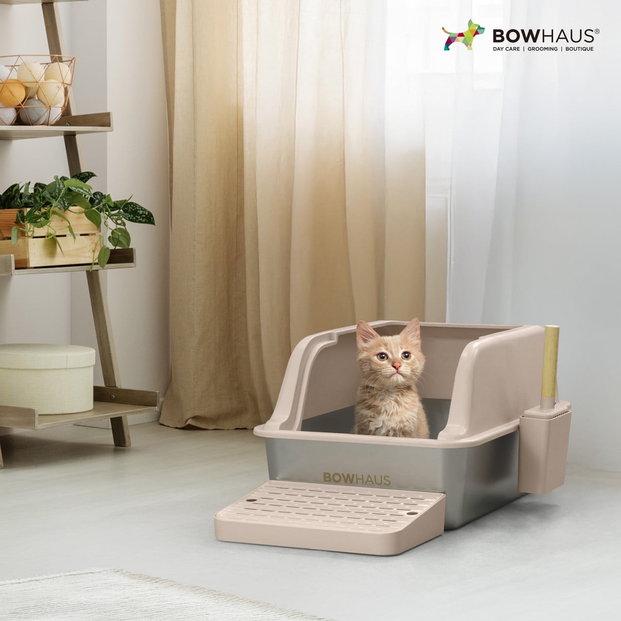 CAPHAUS XL Enclosed Stainless Steel Cat Litter Box with Lid, Extra Large High Sided Metal Cat Litter Pan w/ Scoop, Odor Control Design, Easy Clean & Anti-Leakage, High Sided Steel Litter Box, Green