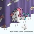 thumbnail image 6 of Purple Unicorn Dessert Pattern Shower Curtain 36"x72" ,Bathroom Decorative Shower Curtains Set with 12 Hooks,Modern Waterproof Washable Shower Curtain, 6 of 6