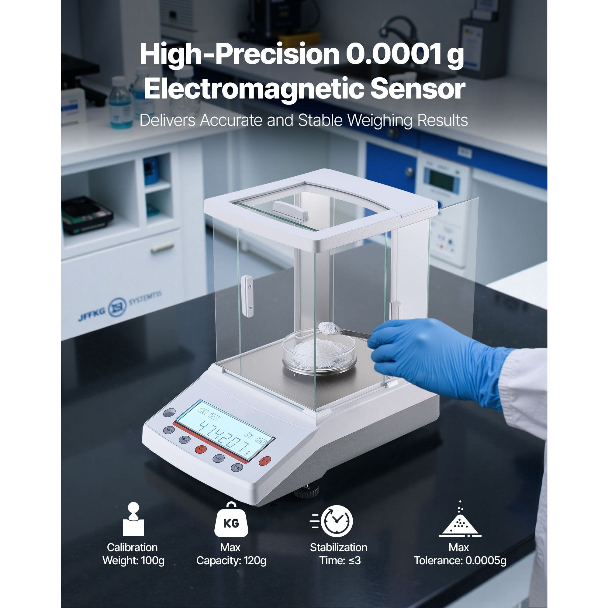 Dranite High-Precision Analytical Balance, 120g x 0.001g Accuracy, 4 Units (g/oz/ct/mg)