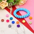 thumbnail image 3 of 14mm Silicone Beads, 60PCS Silicone Beads Bulk Abacus Spacer Beads Lentil Focal Cute for Pens Keychain, Black, 3 of 7