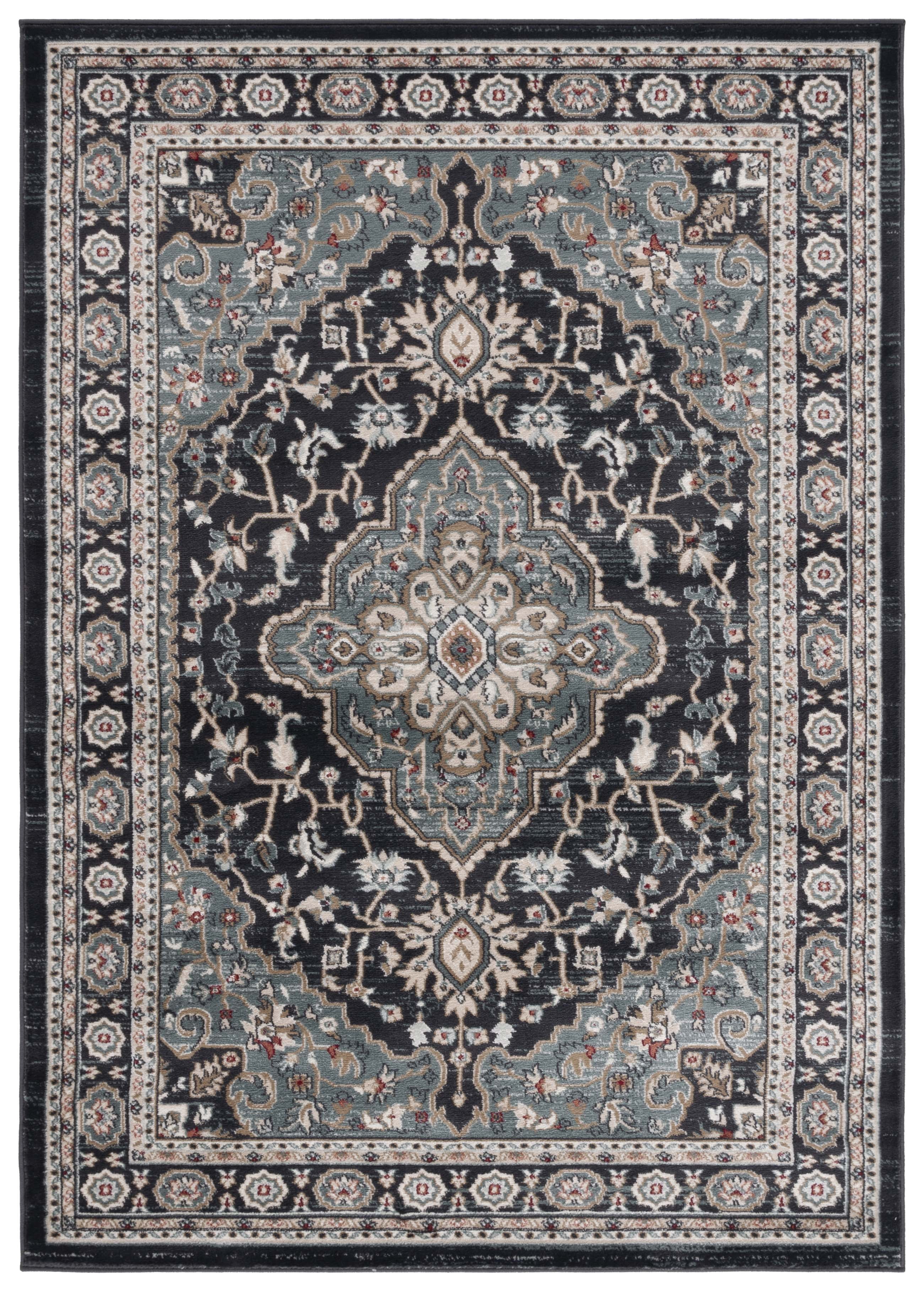 Safavieh Lyndhurst Idella Floral Area Rug, Anthracite/Teal, 6' x 8'