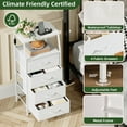 thumbnail image 6 of Eunos White Tall Nightstand with Charging Station and LED for Bedroom, 4 Drawer with Storage Shelfs, 6 of 8