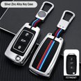 thumbnail image 1 of Car Key Fob Cover Case Protector Zinc Alloy Car Remote Key FOB Cover Case For VW Jetta Passat Golf 3 Button Shell, 1 of 8