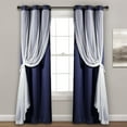 thumbnail image 6 of Lush Decor Grommet Sheer Window Curtain Panels With Insulated Blackout Lining Solid Color , Navy, 84"L x 38"W, Set of 2, 6 of 11