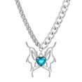 thumbnail image 1 of Necklace Collar con colgante de mariposa, pendiente de mariposa con dije ostentoso de clavícula y diamantes de imitación, 1 of 5