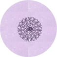 thumbnail image 1 of Ahgly Company Machine Washable Indoor Round Transitional Bright Lilac Purple Area Rugs, 6' Round, 1 of 7