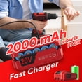 thumbnail image 4 of Taladro inalámbrico VIWKO de 20 V de potencia, 2.0 Ah con cargador, 42 unidades, rojo, 4 of 8