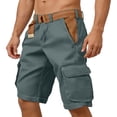 thumbnail image 5 of Nestiefly Mens Cargo Shorts Elastic Waist Cotton Shorts Relaxed Fit Casual Summer Hiking Shorts with Multi Pockets Green L, 5 of 5