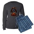 thumbnail image 5 of CafePress - Dog Halloween Pitbull Witch - Women's Long Sleeve Charcoal Gray Pajamas, 5 of 7