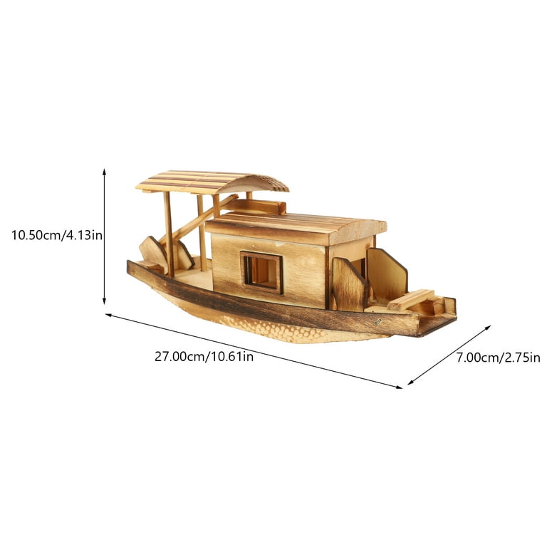 Boat Model Wood Canoe Kit Ornament Fishing Models for Adults Child