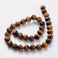 thumbnail image 3 of 5pcs Gemstone Beads Strands Round Tiger Eye about 12mm in diameter hole: 1mm 33pcs/strand 15.5 inch, 3 of 3