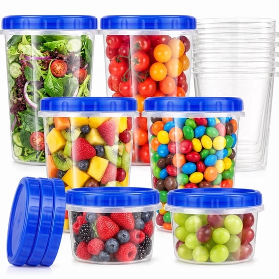 Kidsjoy 12 Pcs Freezer Storage Containers, Soup Containers with Lids, 16oz 32oz Food Storage Meal Prep Containers, BPA-Free Reusable, Leakproof/ Microwave/ Dishwasher Safe