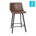 thumbnail image 4 of Flash Furniture Caleb 24.5"H Square Adjustable Low Back Counter Bar Stool, Chocolate Brown/Black, 4 of 11