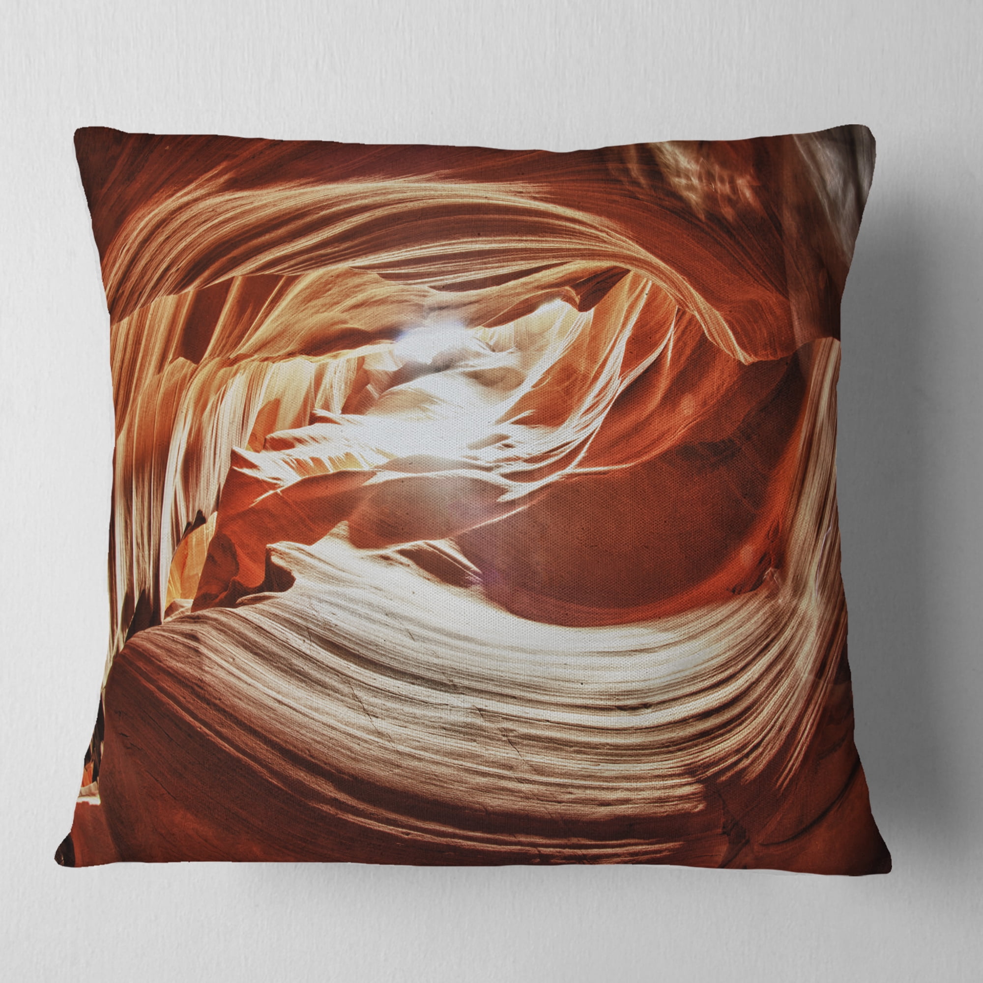 Designart Antelope Canyon Arch - Landscape Photo Throw Pillow - 18x18