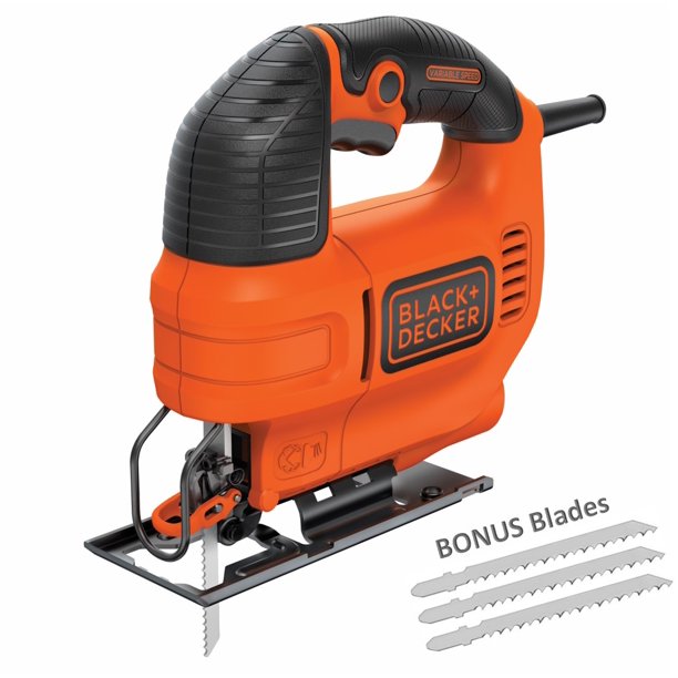 BLACK+DECKER 4.5Amp Jig Saw With Bonus Jig Saw Blades, BDEJS300CVA