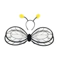 thumbnail image 3 of Disfraz de ala de abeja de poliéster con diadema para Halloween familiar negro, 3 of 8