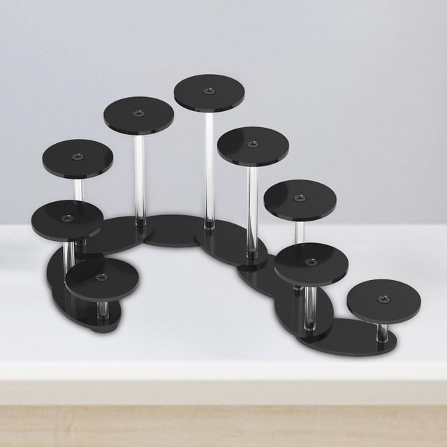 Soporte de acrílico Baoblaze Vitrina redonda Soporte de exhibición de pasteles Negro