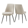 thumbnail image 5 of Weston Home Aurthur Upholstered Dining Chairs, Set of 2, Beige Chenille Fabric, Black Legs, 5 of 9