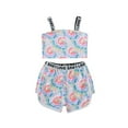 thumbnail image 1 of Blotona Toddler Kid Baby Girls Summer Outfits Floral Halter Shirt Crop Tops + Short Pants 2Pcs Shorts Clothes Set, 1 of 8