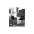 thumbnail image 6 of Maykoosh Rococo Romance Modern, Contemporary Velvet Upholstered Counter Stool with Polished Metal Legs and Foot Rest, Set of 2, Ideal for Bar and Pub Height Tables, 21.5"D x 17"W x 38"H-Color:Navy and, 6 of 8