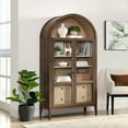 thumbnail image 2 of Storage Display Cabinet , Oak Brown, Glass, Wood, Living Dining Room Kitchen Cafe Bistro Hospitality Restaurant, Modern Contemporary, HB37747, 2 of 11