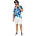 thumbnail image 5 of HAPPY BAY Men's Hawaiian Shirts Short Sleeve Button Down Shirt Floral Shirt Men Casual Beach Vacation Hawaii Island Shirts for Men Funny S Geometric Prints, Blue, 5 of 6