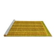 thumbnail image 2 of Ahgly Company Machine Washable Indoor Round Oriental Yellow Modern Area Rugs, 8' Round, 2 of 4
