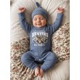 thumbnail image 4 of RUINIXCW 2 Pcs Infant Baby Boy Outfit Long Sleeve Crew Neck Deer/Mallard Duck Print Romper and Hat Set, 4 of 9