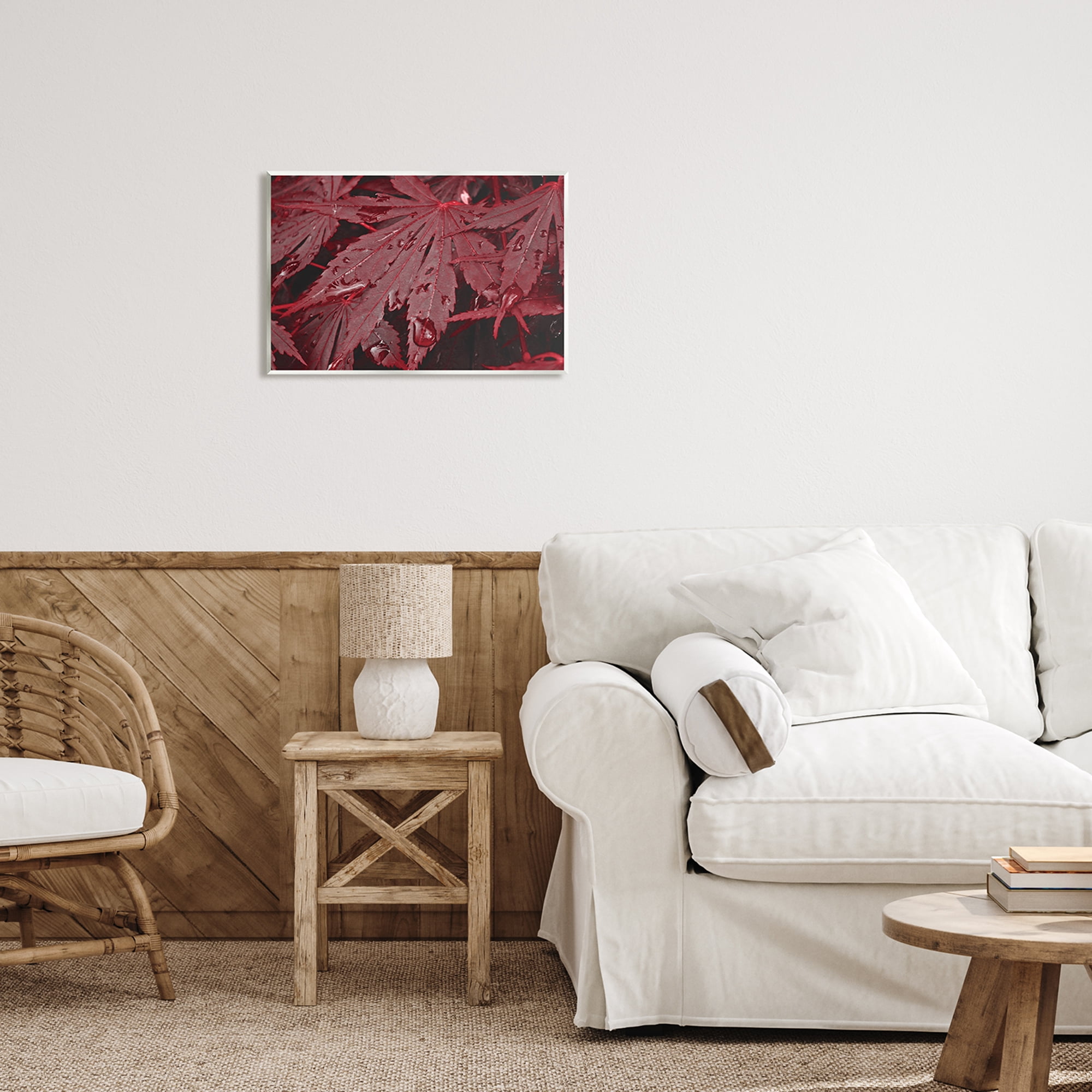 Stupell Industries Red Maple Leaves Botanical & Floral Photography Unframed Art Print Wall Art, 19 x 13