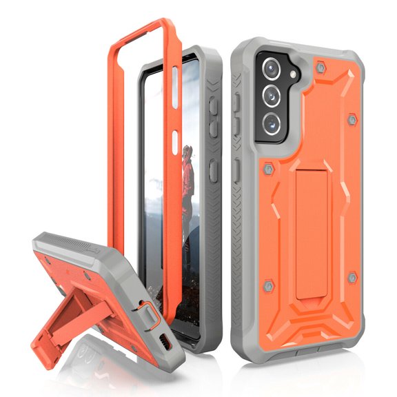 CaseBorne ArmadilloTek V Case for Samsung [Galaxy S22 5G] with Kickstand Full-Body Multi-Layer Rugged - Orange