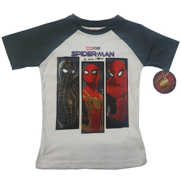 Playera Casual Spiderman Movis Blanco Para Niño Manga Corta Talla 8