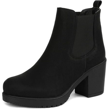 

Women s FRE High Heel Chelsea Style Ankle Boots Chunky Block Suede Booties