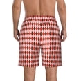 thumbnail image 3 of Naloa Red and Brown Squares Men's Beach Shorts, Surfing shorts, Swim trunks, Quick Dry Swim Trunks for Surfing Beach Fun - X-Large, 3 of 9