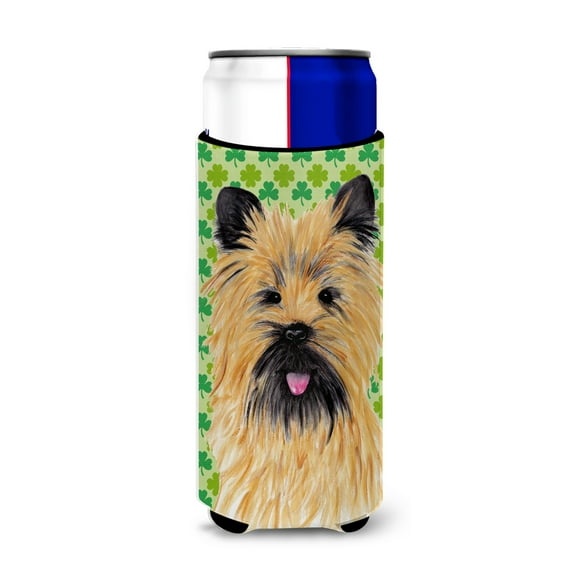 Caroline's Treasures SC9295MUK Cairn Terrier   Shamrock Portrait Hugger for Slim Cans