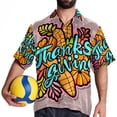 thumbnail image 4 of Thanksgiving Font Men's Short Sleeve Beach Button Down Casual Printed Summer Shirts - Unisex, 4 of 6