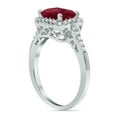 thumbnail image 3 of SZUL Women's 2 1/2 Carat TW Emerald Cut Ruby Diamond Ring in 10K White Gold, 3 of 6