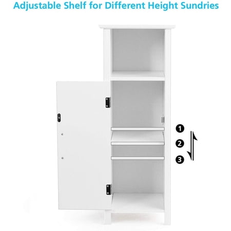 Giantex Bathroom Floor Cabinet, Free Standing Side Storage Cabinet with ...