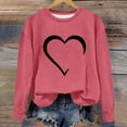 thumbnail image 1 of Qiopertar Mode Femmes T-Shirt à Manches Longues Col Rond Imprimé Chandail en Molleton Blouse Hauts Offres de la Semaine Liquidation à Moins de 5$ jusqu'à 90 % de Réduction, 1 of 4