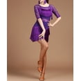 thumbnail image 5 of Lace Tassel 3/4 Sleeves Latin Dance Competition Recital Clothes Dresses Attire, 5 of 8