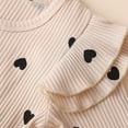thumbnail image 5 of CAUYDY Newborn Girl Clothes Set Toddler Girls Long Sleeved Romper Preemie Fall Winter Bodysuit Infant Picture Outfit 3M 6M 9M 1T 2T Sizes 0-3 Months,Beige, 5 of 6