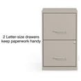 thumbnail image 4 of 2-Drawer Vertical File Cabinet - Locking Letter Size, Putty/Beige - 18"D - Office Filing Cabinet, 4 of 7