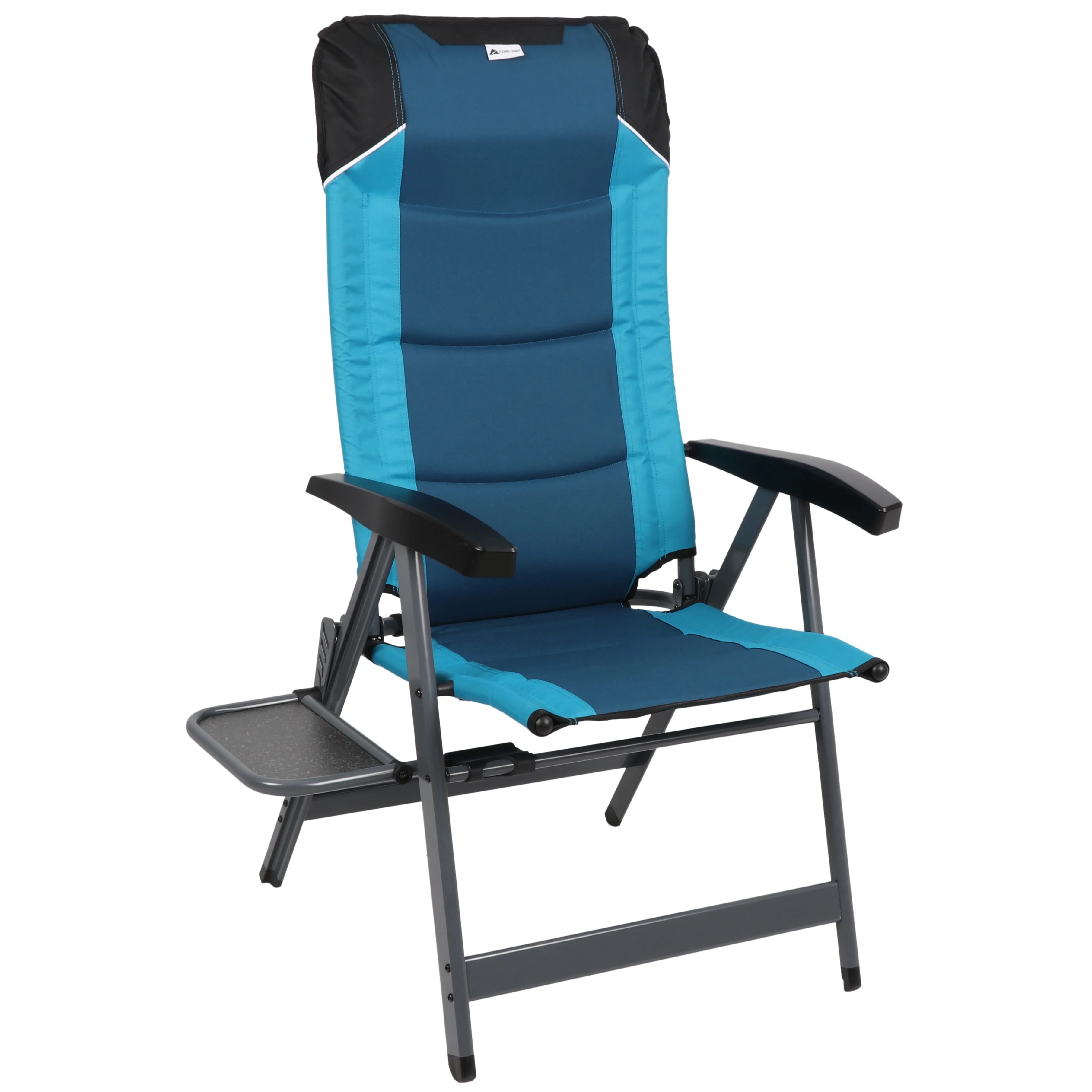 Ozark Trail 5-Position Reclining Camping Chair with Side Table, Blue