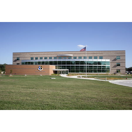 Canvas Print New AFWA building, Headquarters 557th Weather Wing, Offutt Air Force Base, near Omaha, Nebraska. Stretched Canvas 10 x