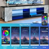 Hommpa Modern TV Stand TV Cabinet with LED Lights Entertainment Center ...