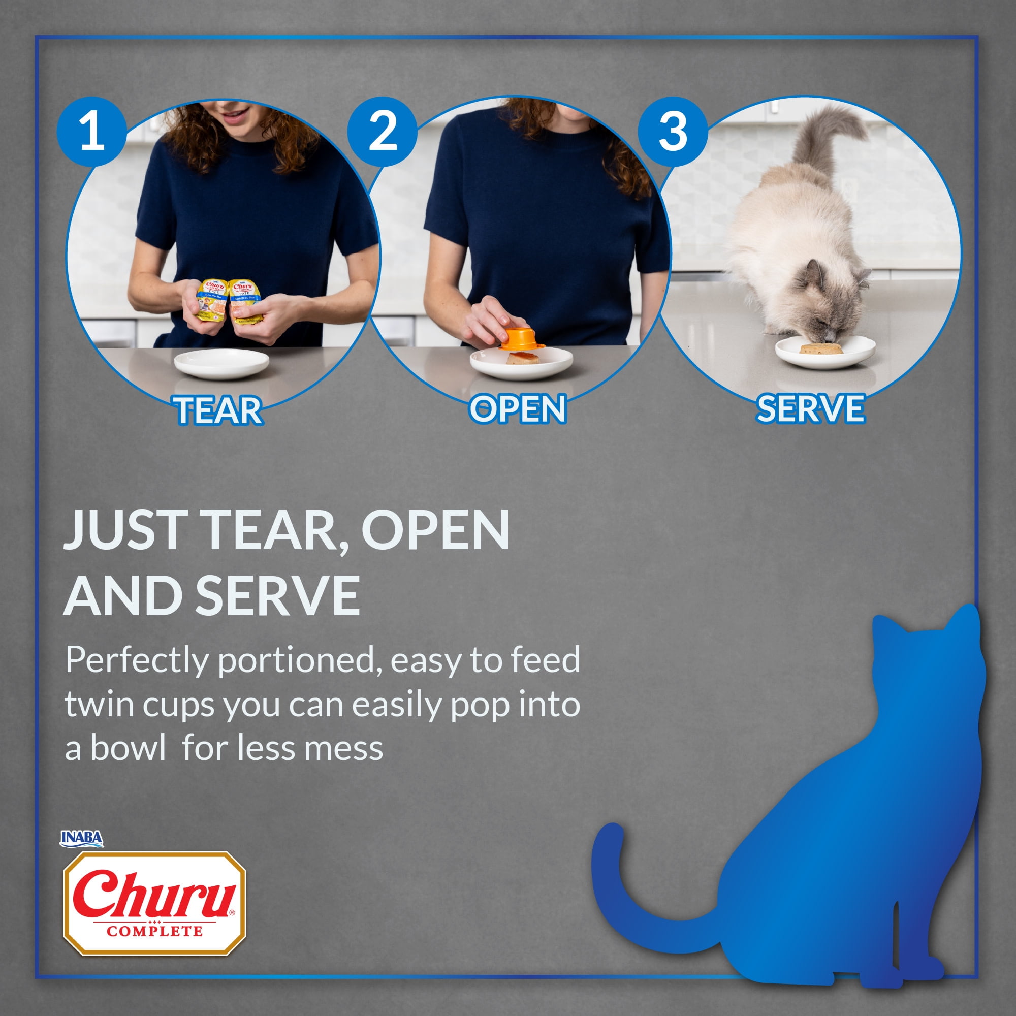 INABA Churu Complete Pate Wet Cat Food with Fish Oil, 1.23oz. per Serving, 2 Servings, Tuna Recipe